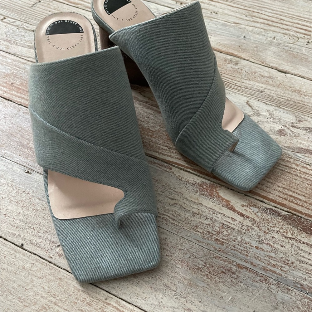 This is our Other line Denim toe loop sandals